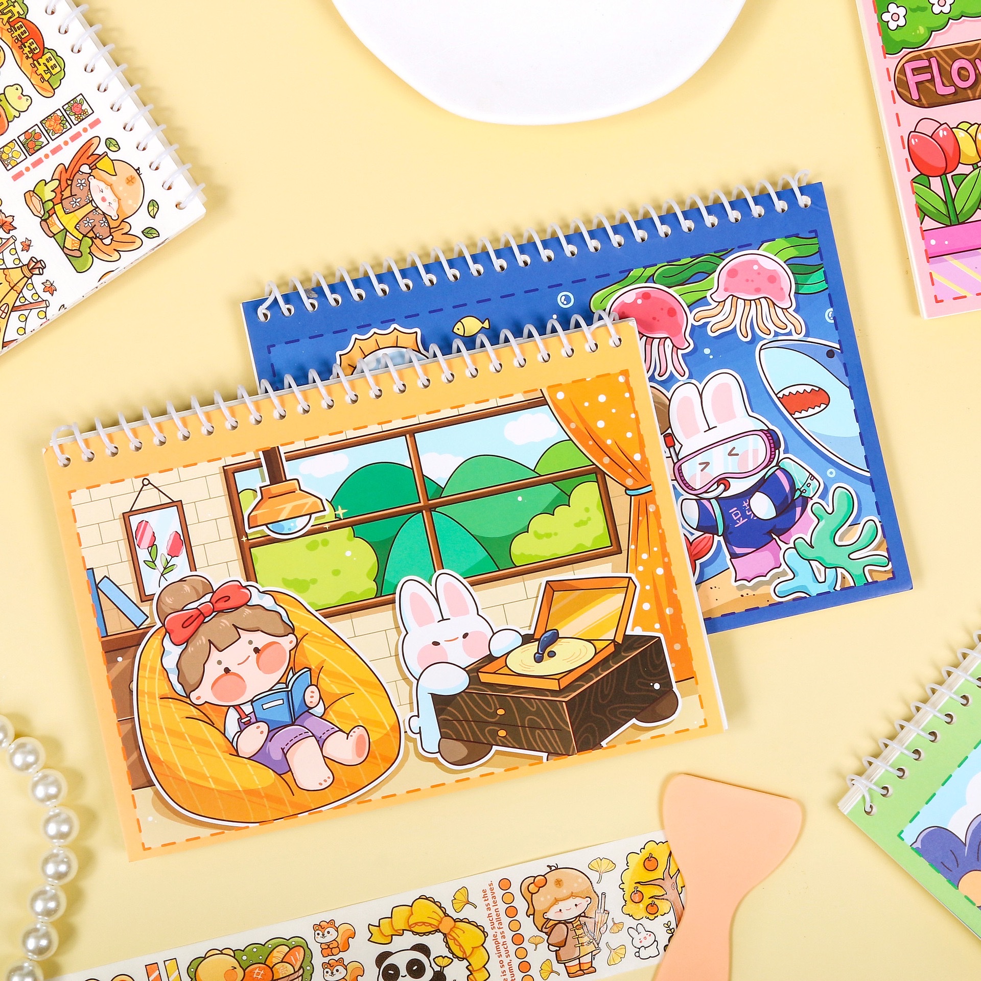 A5 notebook, bean sprout Paste cute style release book, loose-leaf tape sticker double-sided planner, student notebook Application Scenario