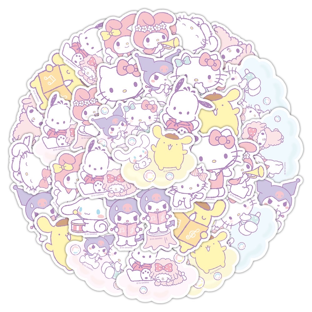 [Officially Authorized] Sanrio Cute Cartoon stickers HelloKitty Melody ins Soft and Creative stickers Specification image