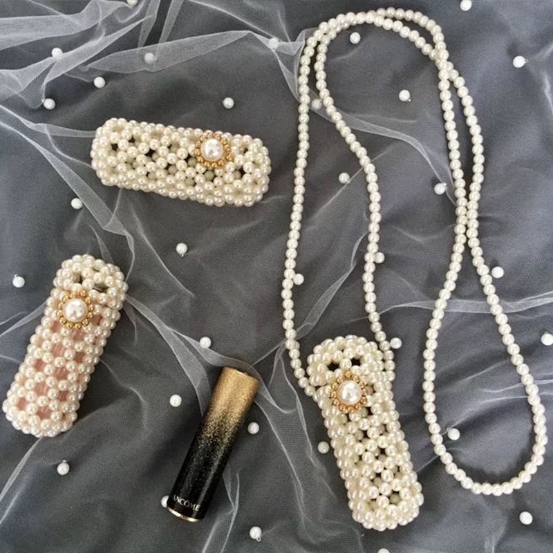 Single lipstick pearl bag, portable storage, crossbody, handcrafted red envelope, mini small bag, new fashionable bag bestseller detail image 4