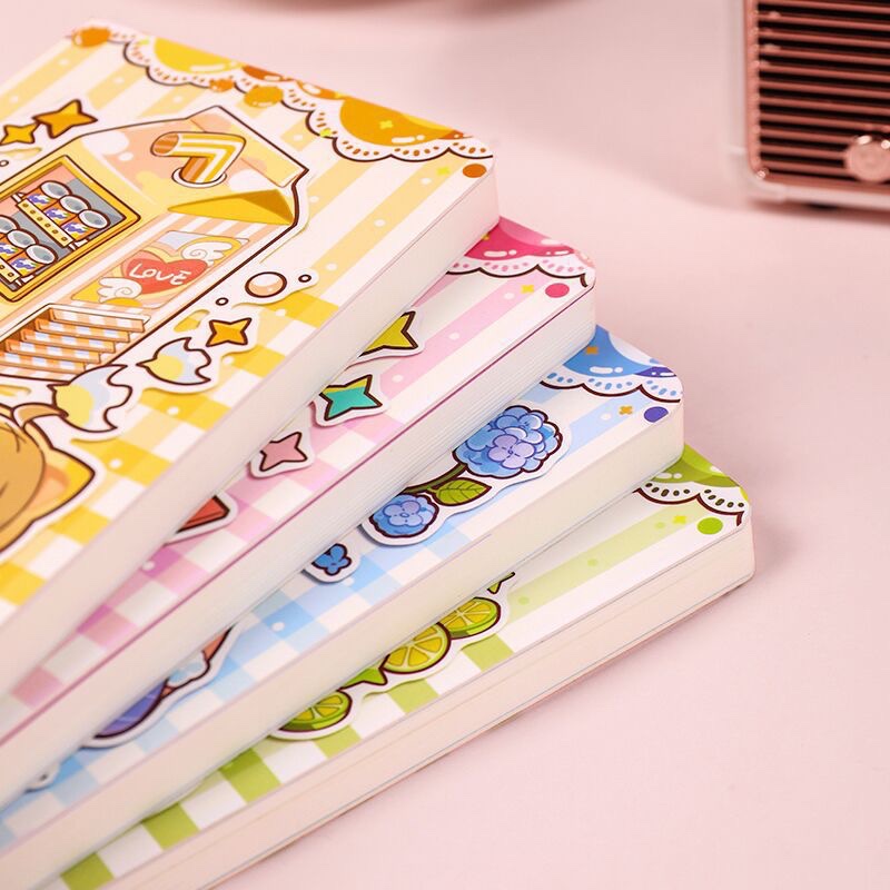 The new cute Japanese and Korean notebooks are now available for wholesale in collaboration with the bookkeeping book, the white book, the square and simple school grid book Specification image