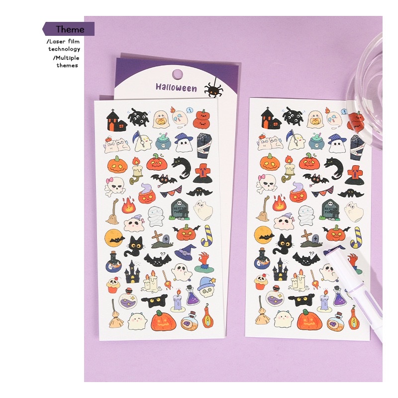 Halloween small item stickers, cartoon and cute planner materials, notebooks, water cups, phone cases, decorative small stickers details Picture