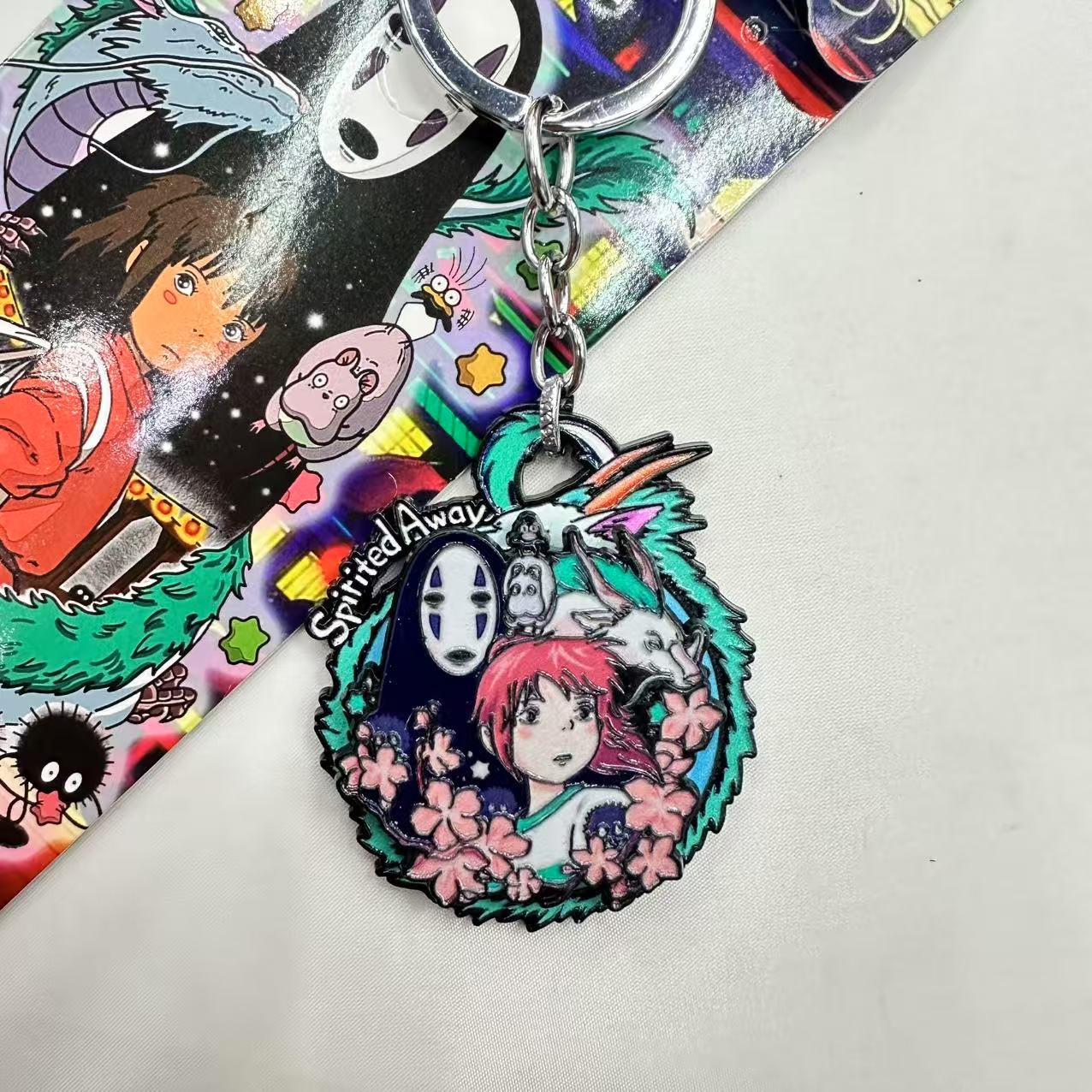 宫崎骏千与千寻周边合金钥匙扣 卡通LM转盘钥匙扣挂件 