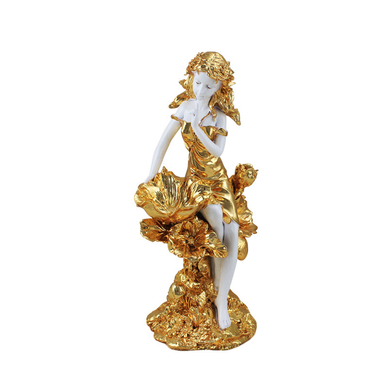 金色装饰女性雕像椴木玩具AI高端定制摆件磁悬浮AI陪伴