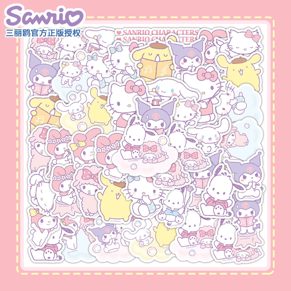 [Officially Authorized] Sanrio Cute Cartoon stickers HelloKitty Melody ins Soft and Creative stickers