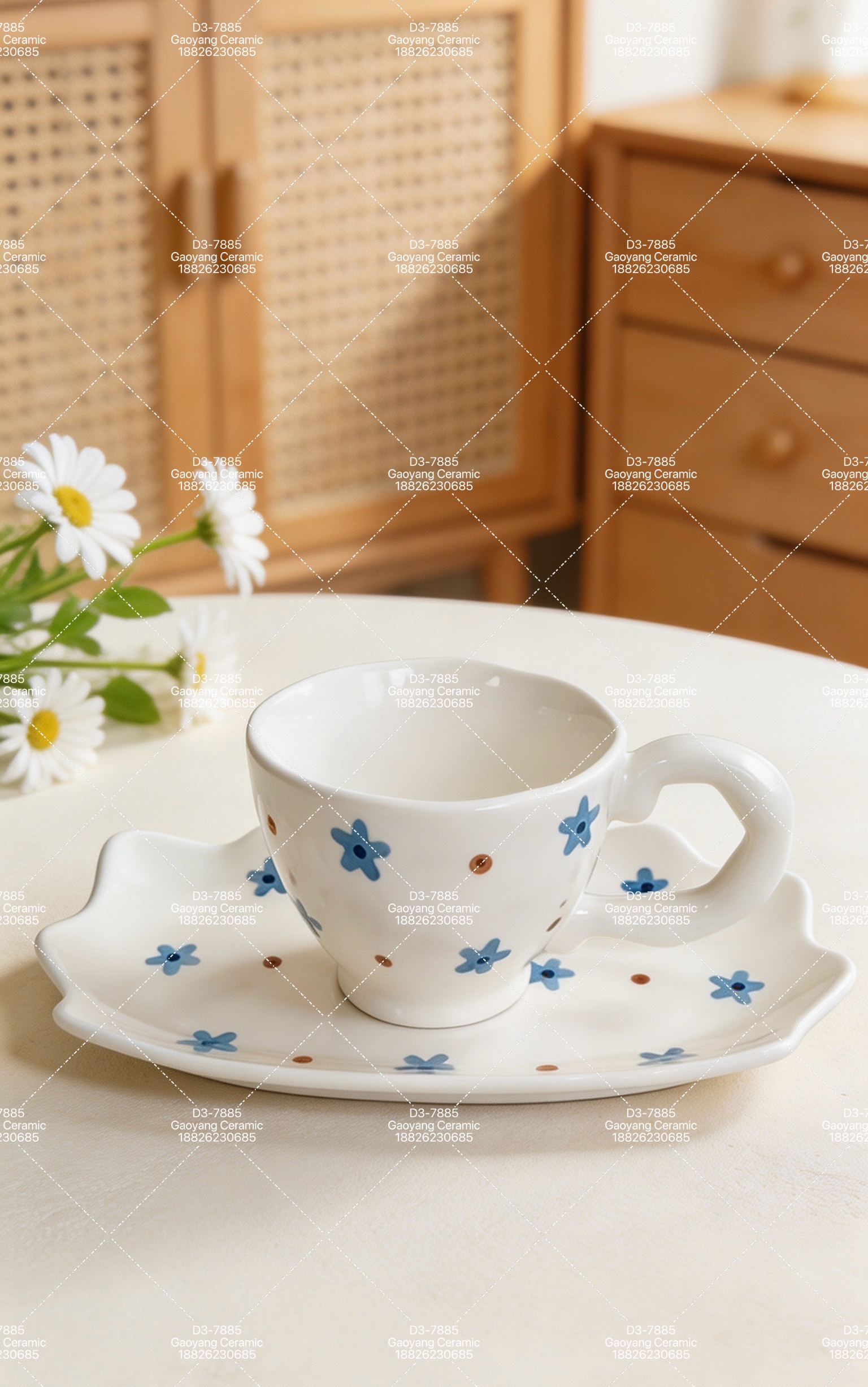 陶瓷咖啡杯搅拌杯套装陶瓷咖啡杯碟杯子细节图