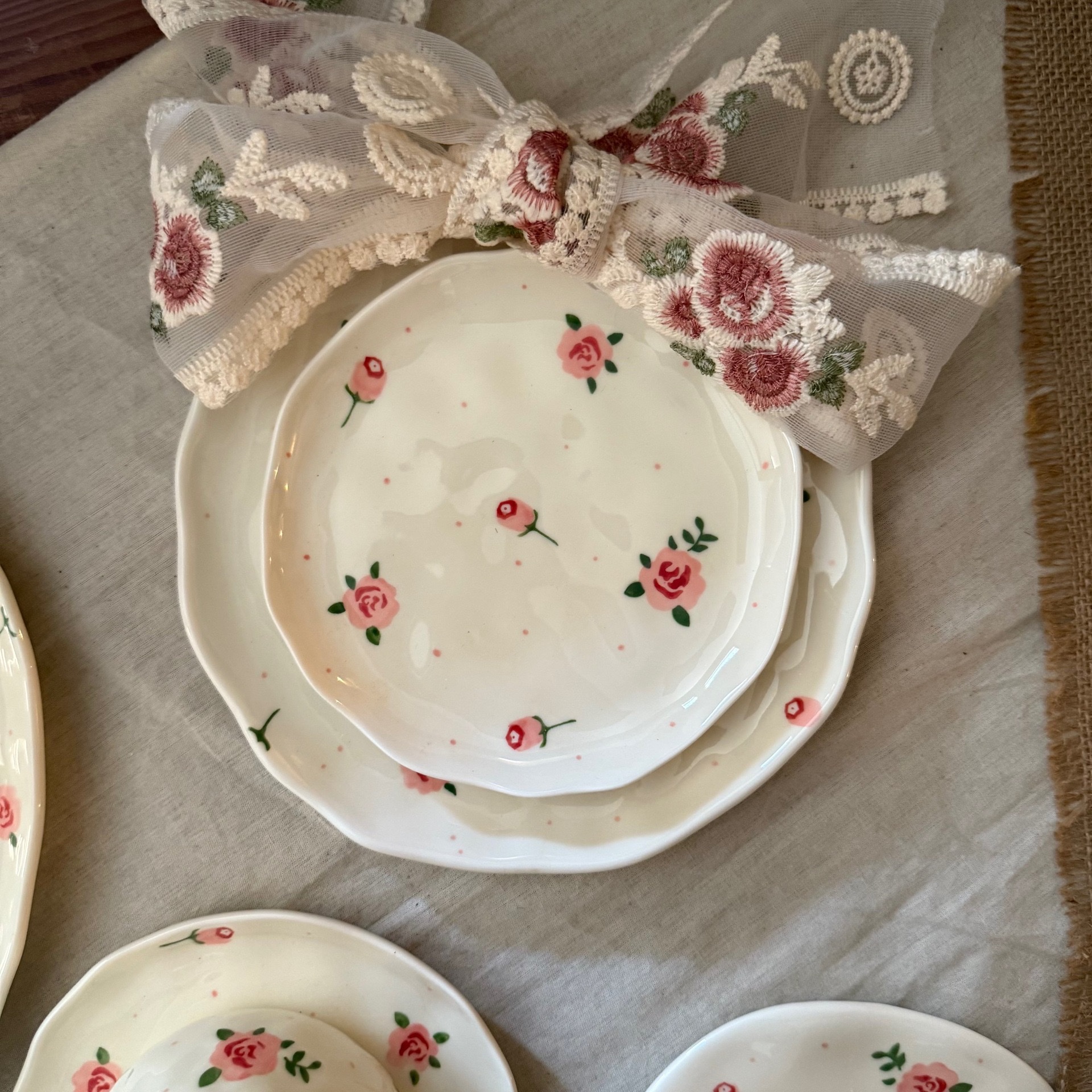 日式手绘碗盘陶瓷餐具可爱厨房用具餐具详情图2