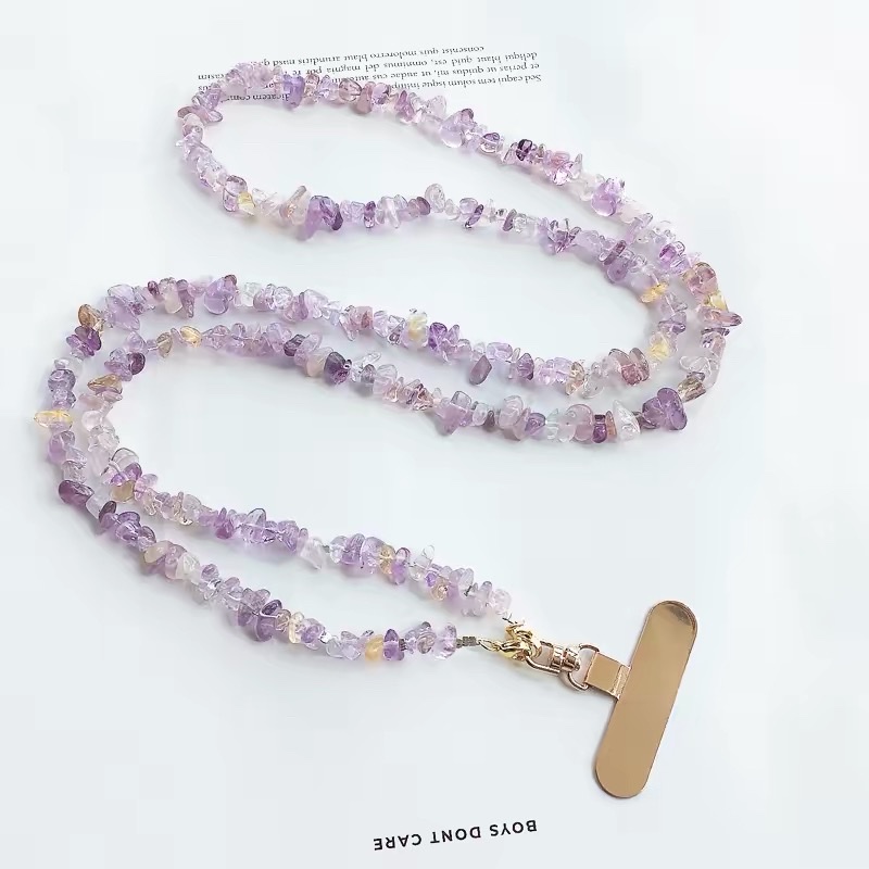 天然石手机链手机挂件斜挎手机链包链装饰链石头珠子饰品配件DIY饰品手工产品图