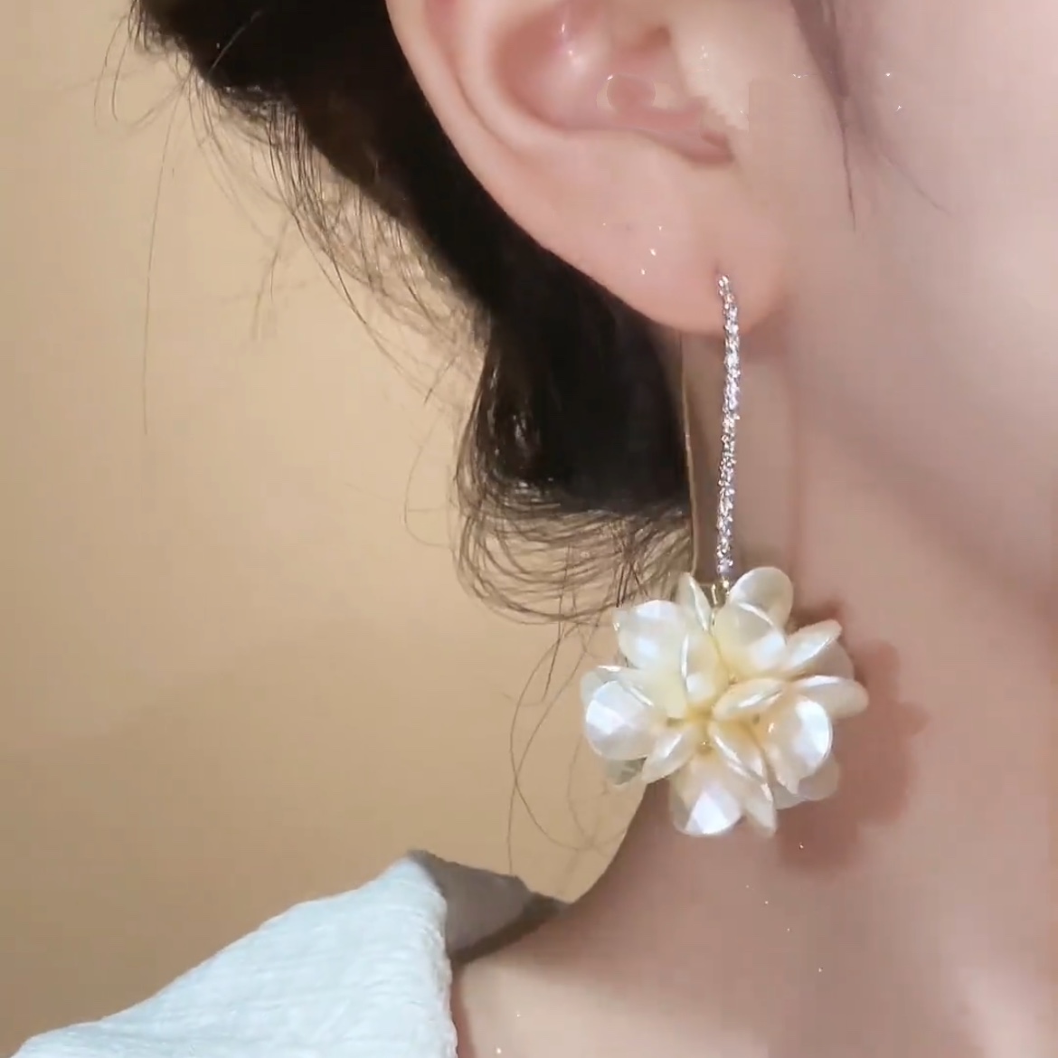 The Mi bead ear clip earrings are exquisite, fashionable and niche design earrings Specification image