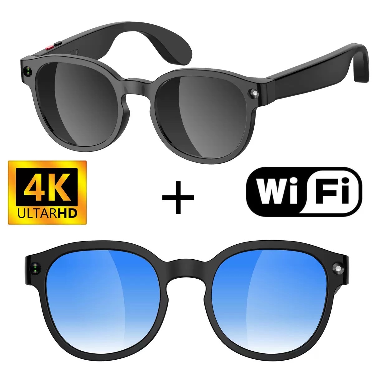 AIMB-S1 nuevas gafas inteligentes 500w cámara 1080p grabación de vídeo inteligente ai general búsqueda de gráficos bluetooth música en tiempo real traducción wifi transmisión inalámbrica lentes de cambio de color lentes grises detail image 8