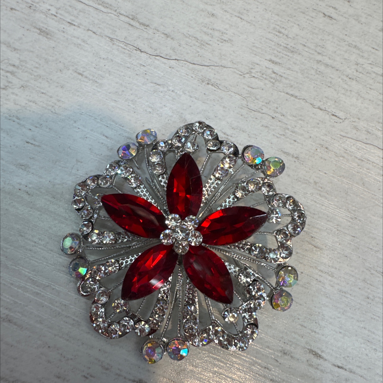 流行玻璃马眼加水钻中古胸针徽章精致复古饰品胸花