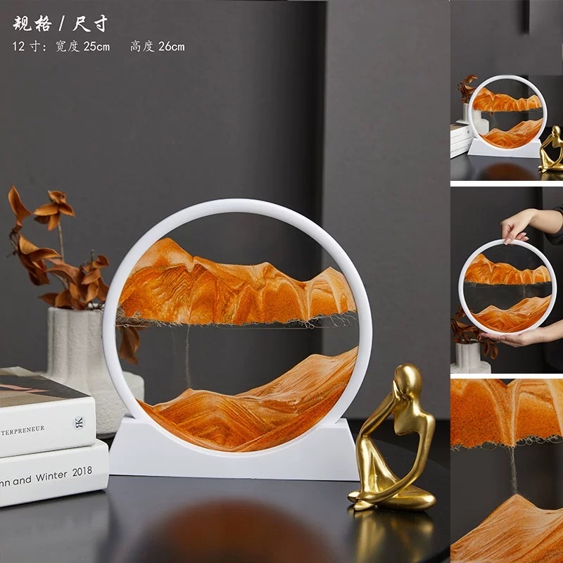 Creative 3D flowing sand painting ornaments, TV cabinet, wine cabinet, living room table decoration, artistic hourglass, light luxury gift, home flowing water ornaments detail image 10