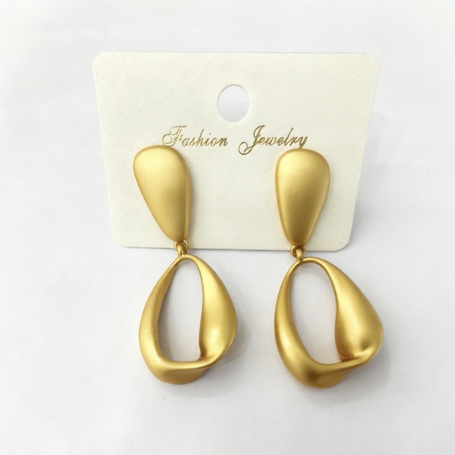 「轻奢几何系列」哑光金质感耳环套装——不规则水滴/扭结/C型珠圈/层叠设计，百搭通勤#耳钉#饰品#四爪耳钉#ccb