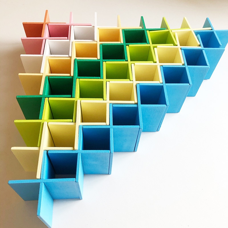 早教益智创意彩色十字卡扣积木室内建构百变拼插堆塔积木叠叠乐详情图2