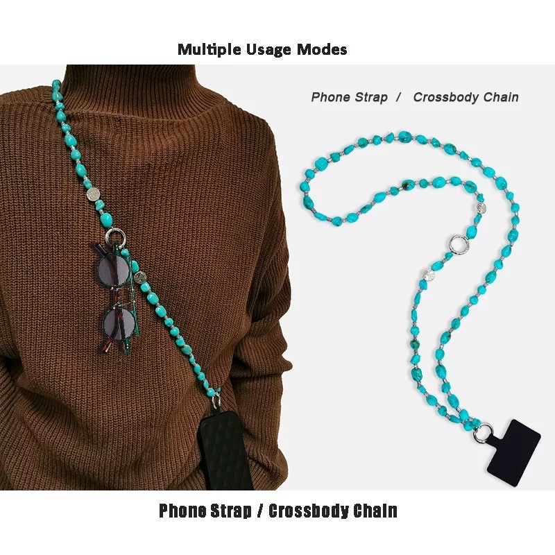 Mobile phone chain, crossbody mobile phone chain, mobile phone pendant, bag chain, bead chain, dopamine, Dongdaemun, South Korea, mobile phone pendant, accessory, DIY accessory Application Scenario