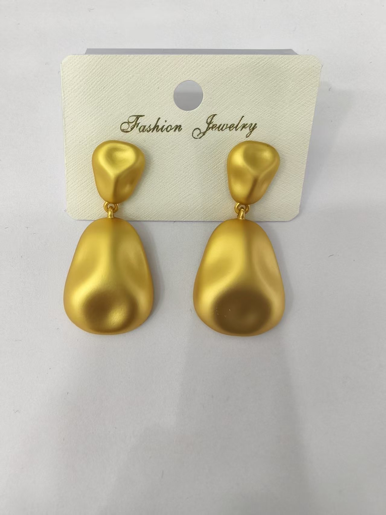 「轻奢几何系列」哑光金质感耳环套装——不规则水滴/扭结/C型珠圈/层叠设计，百搭通勤#耳钉#饰品#四爪耳钉#ccb详情图7