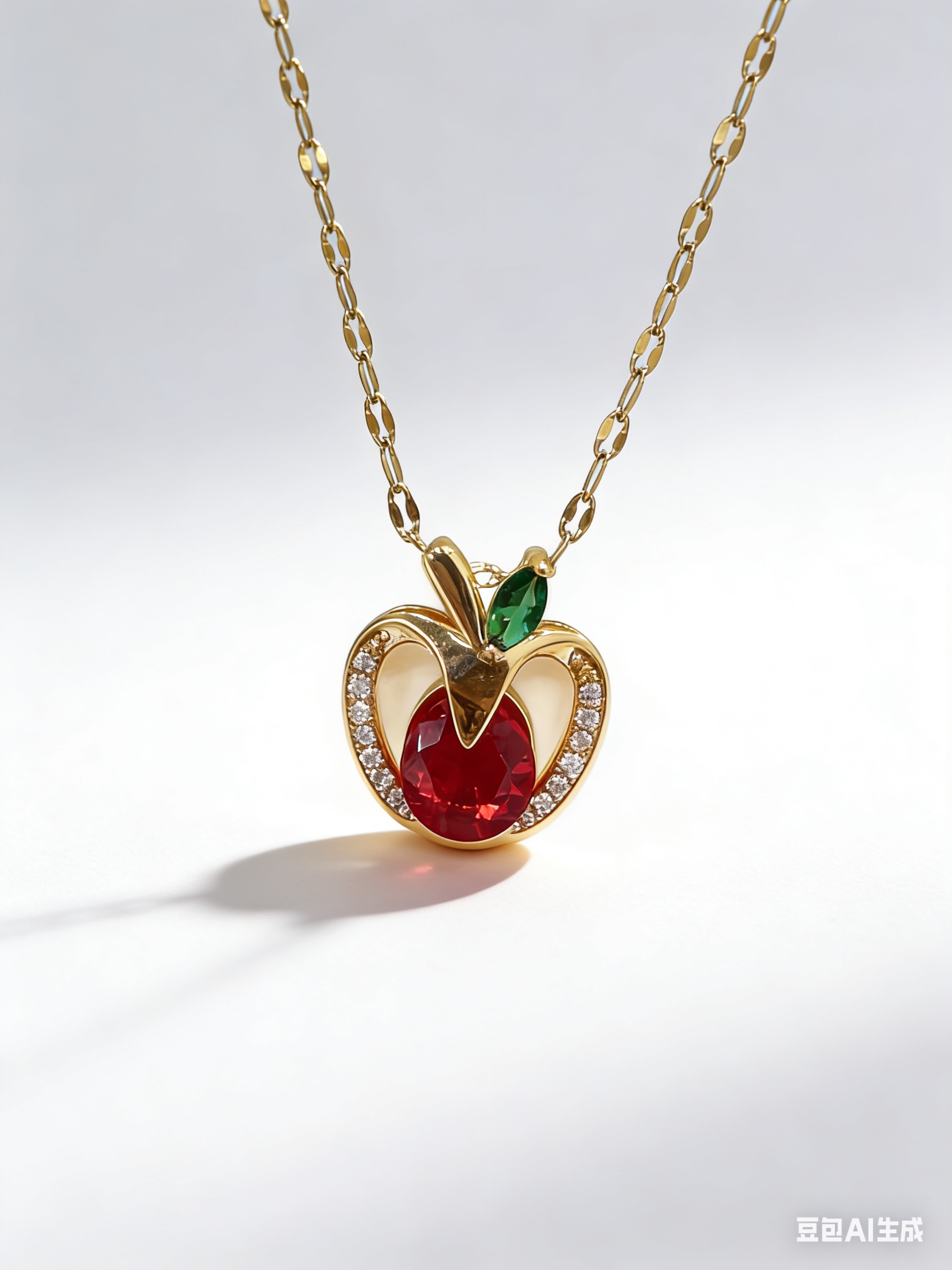 甜美风红樱桃吊坠锁骨链，小众设计感精致百搭女生项链-1