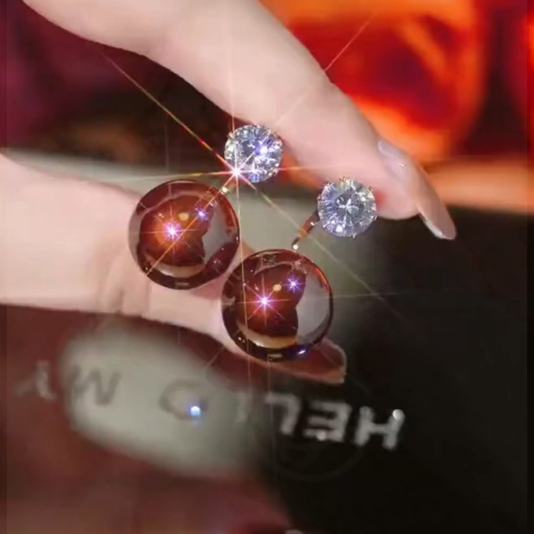 Fashionable zircon pearl earrings are classic and versatile detail image 3