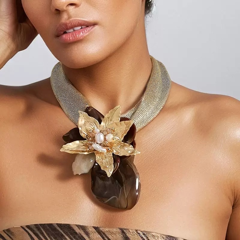 珍珠项链天然石项链珍珠链条女款拼接气质珍珠项链