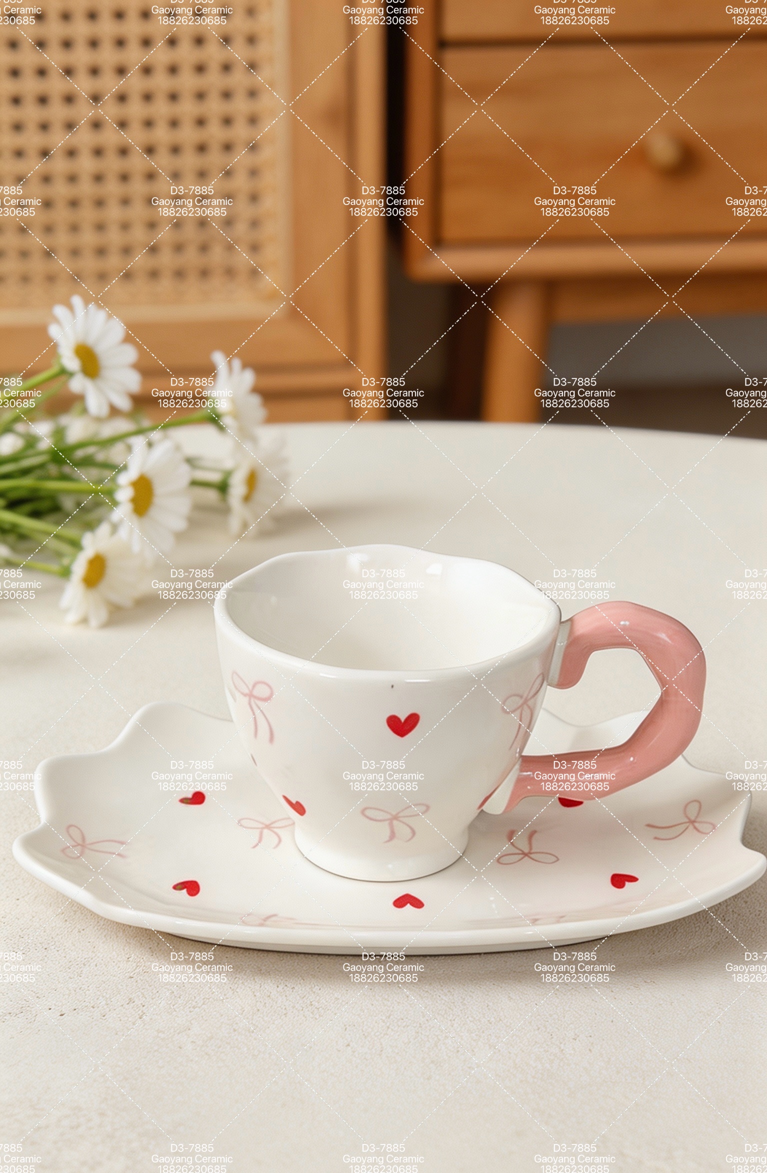 陶瓷咖啡杯搅拌杯套装陶瓷咖啡杯碟杯子白底实物图