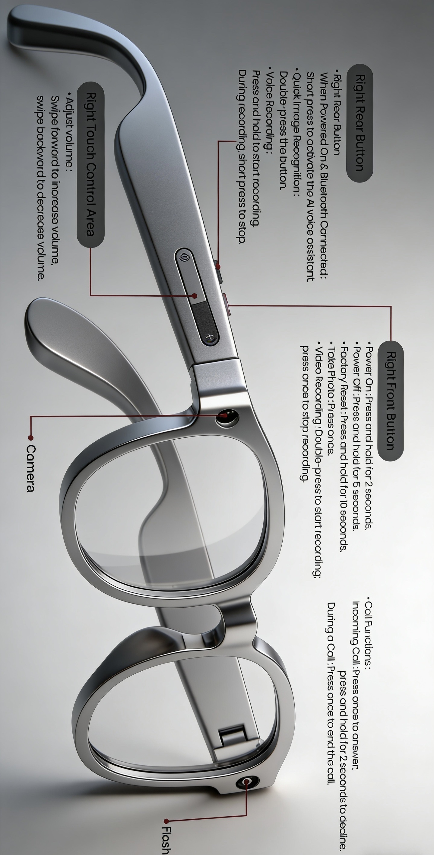AIMB-S1 nuevas gafas inteligentes 500w cámara 1080p grabación de vídeo inteligente ai general búsqueda de gráficos bluetooth música en tiempo real traducción wifi transmisión inalámbrica lentes de cambio de color lentes grises detail image 4