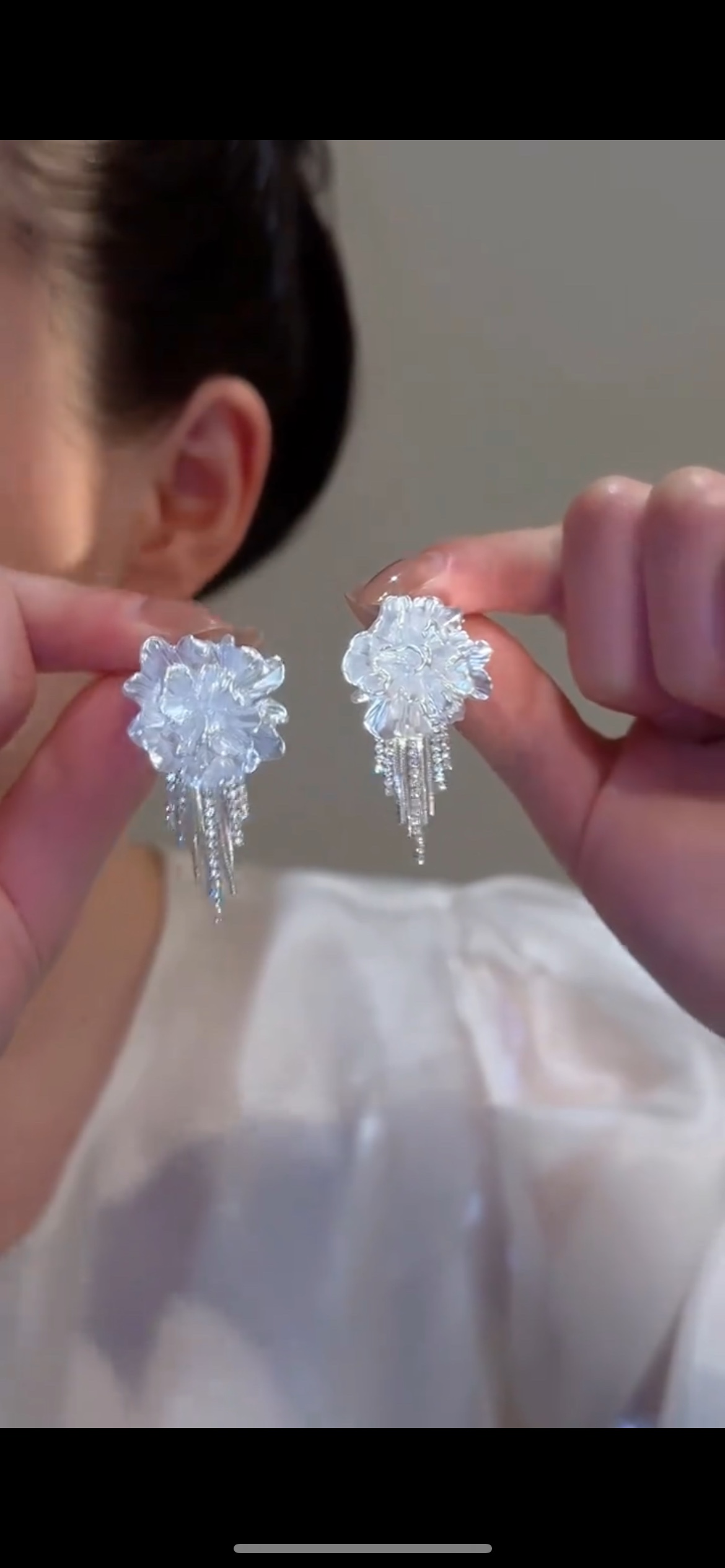 时尚花朵流苏耳钉