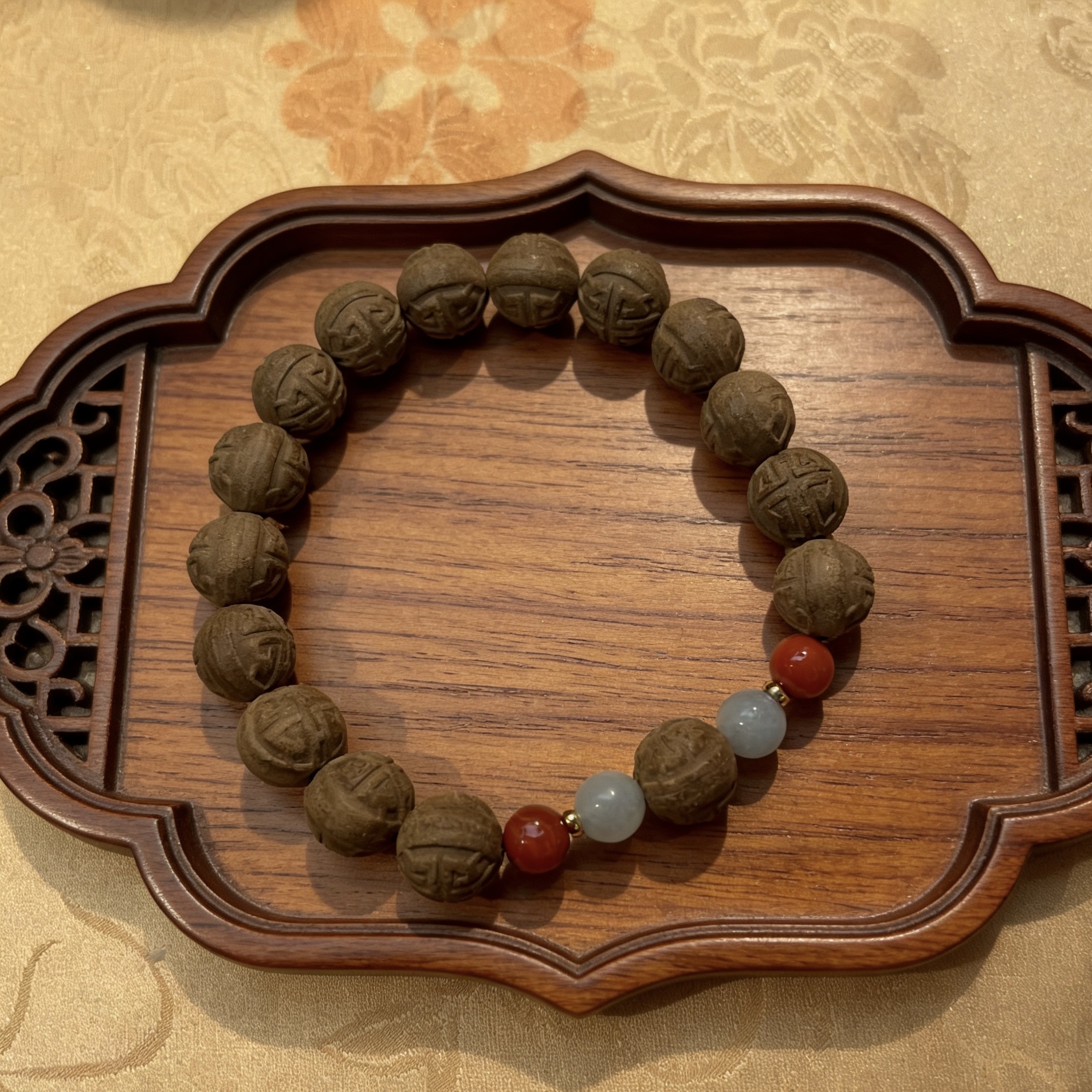 Original design of medicinal fragrance bead bracelet, pure handcrafted jewelry accessory, DIY jewelry details Picture