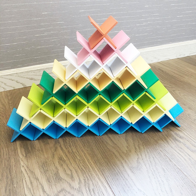 早教益智创意彩色十字卡扣积木室内建构百变拼插堆塔积木叠叠乐详情图4