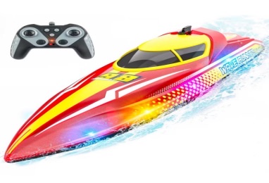 LED全身灯光遥控船红色（自翻转）