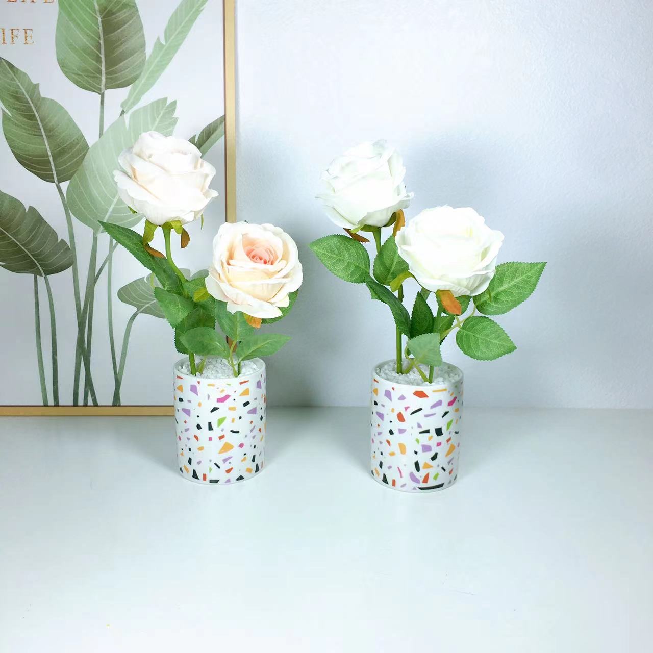 北欧风陶瓷仿真盆栽