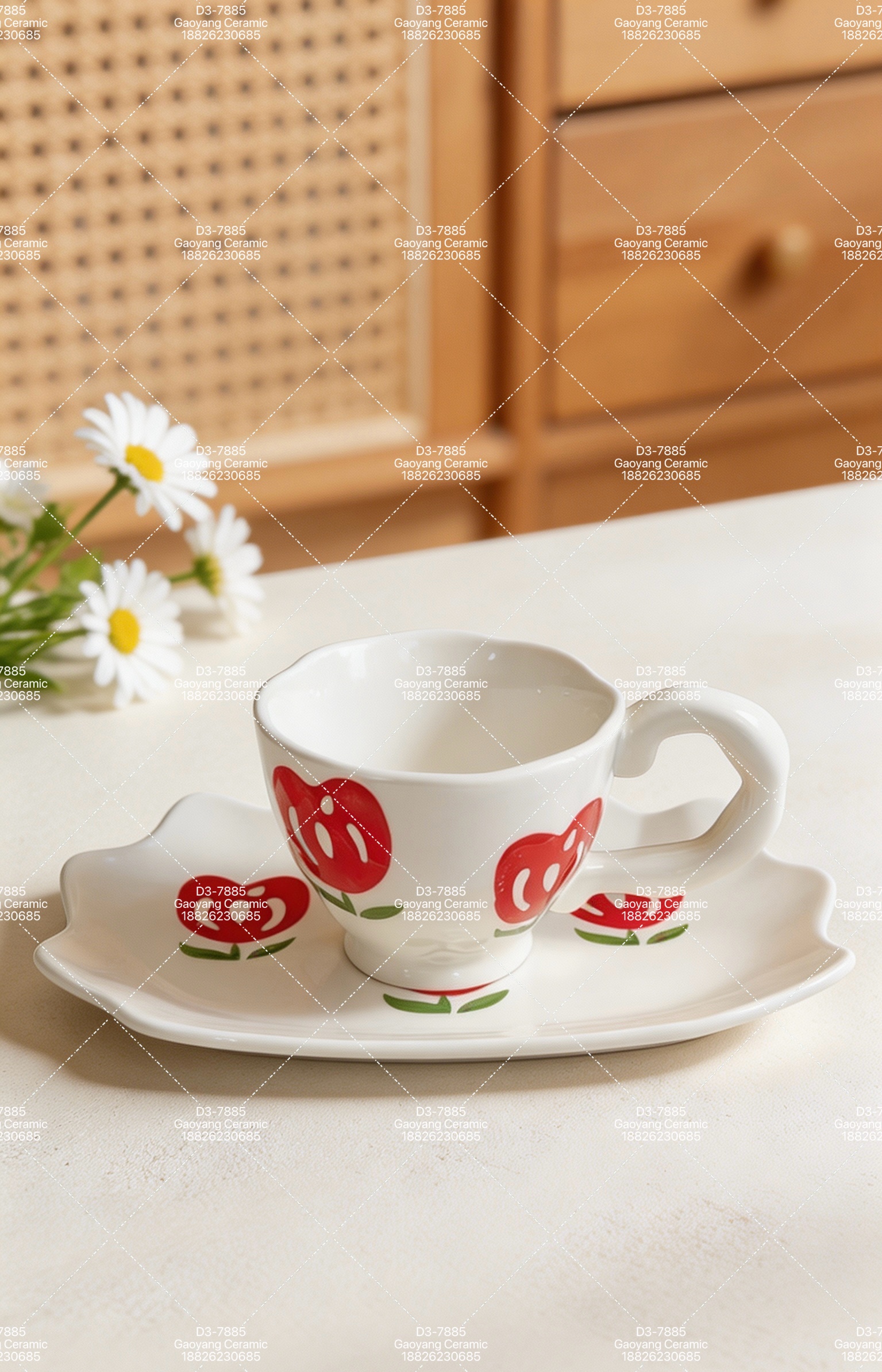 陶瓷咖啡杯搅拌杯套装陶瓷咖啡杯碟杯子产品图