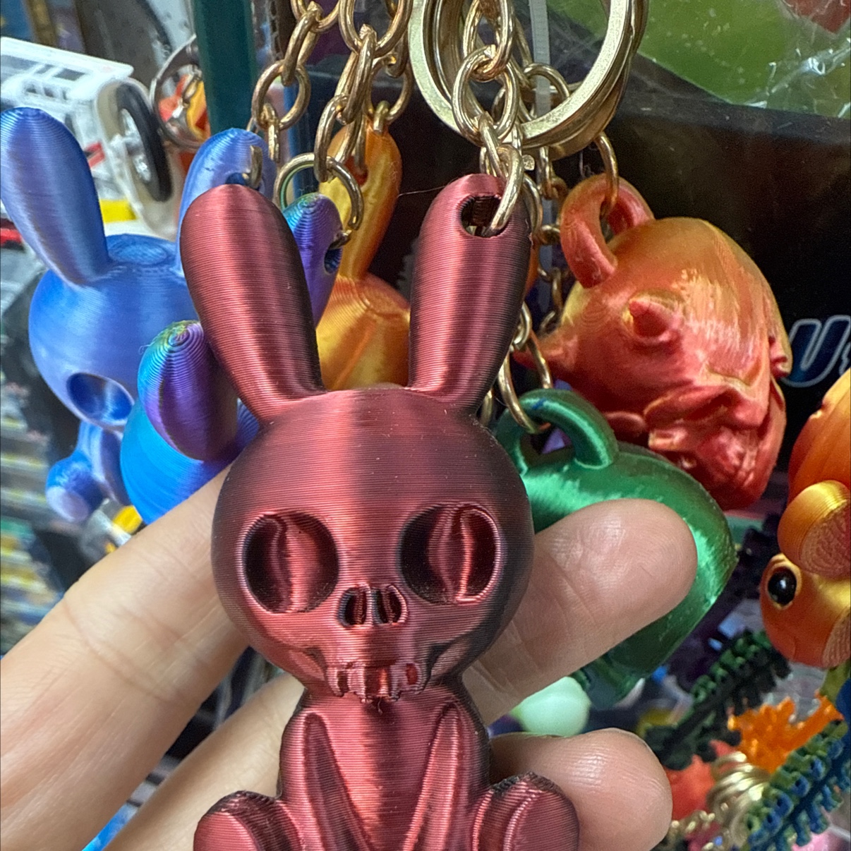 3D打印挂件，钥匙扣，渐变色，款式多，可当挂件，关节可活动产品图