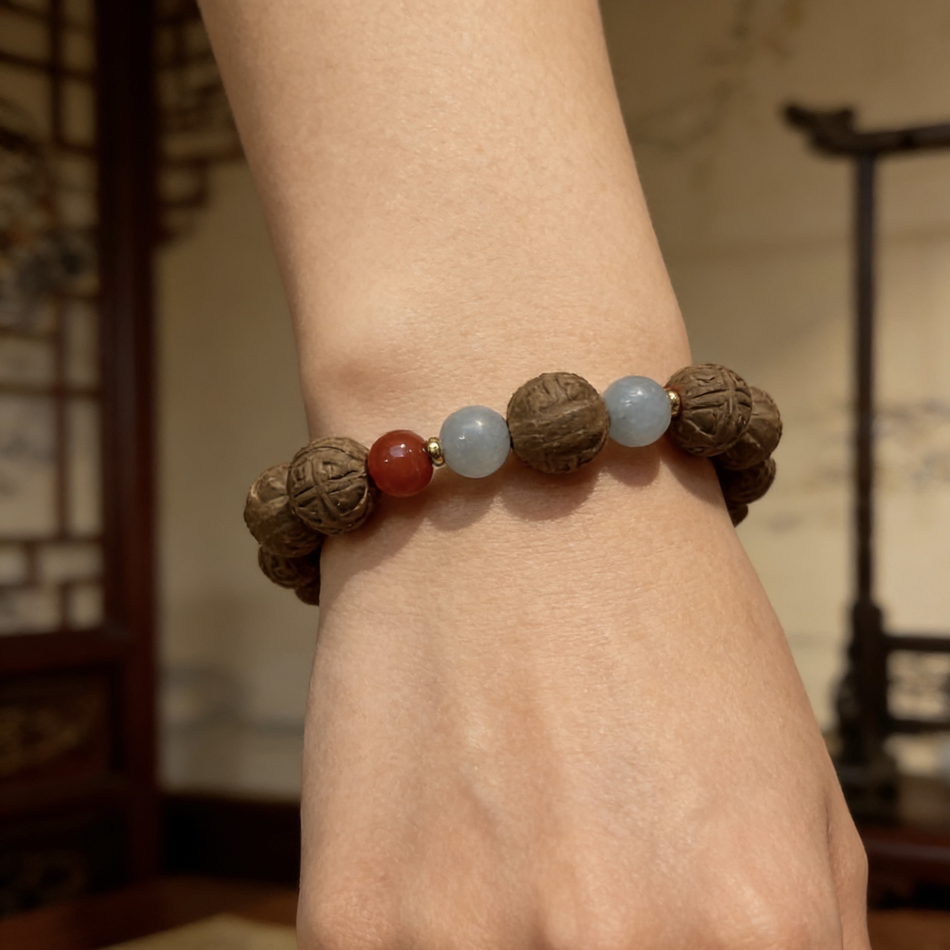 Original design of medicinal fragrance bead bracelet, pure handcrafted jewelry accessory, DIY jewelry
