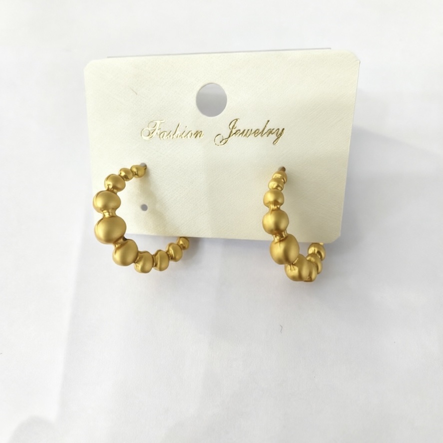 「轻奢几何系列」哑光金质感耳环套装——不规则水滴/扭结/C型珠圈/层叠设计，百搭通勤#耳钉#饰品#四爪耳钉#ccb详情图3