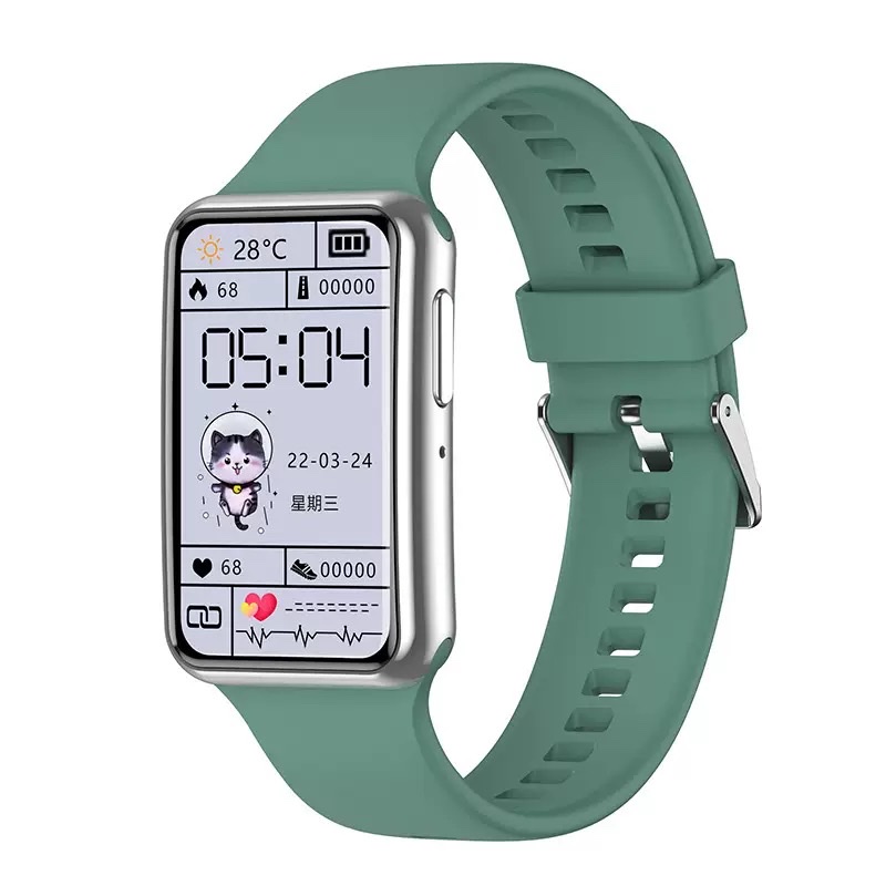The C6plus smart bracelet is widely used both domestically and internationally. It features a large screen for heart rate, blood pressure and blood oxygen monitoring and analysis. It is IP67 waterproof, Bluetooth for step counting during exercise, sleep recording, information reminder, remote control for taking photos, and a reminder alarm for prolonged sitting Application Scenario