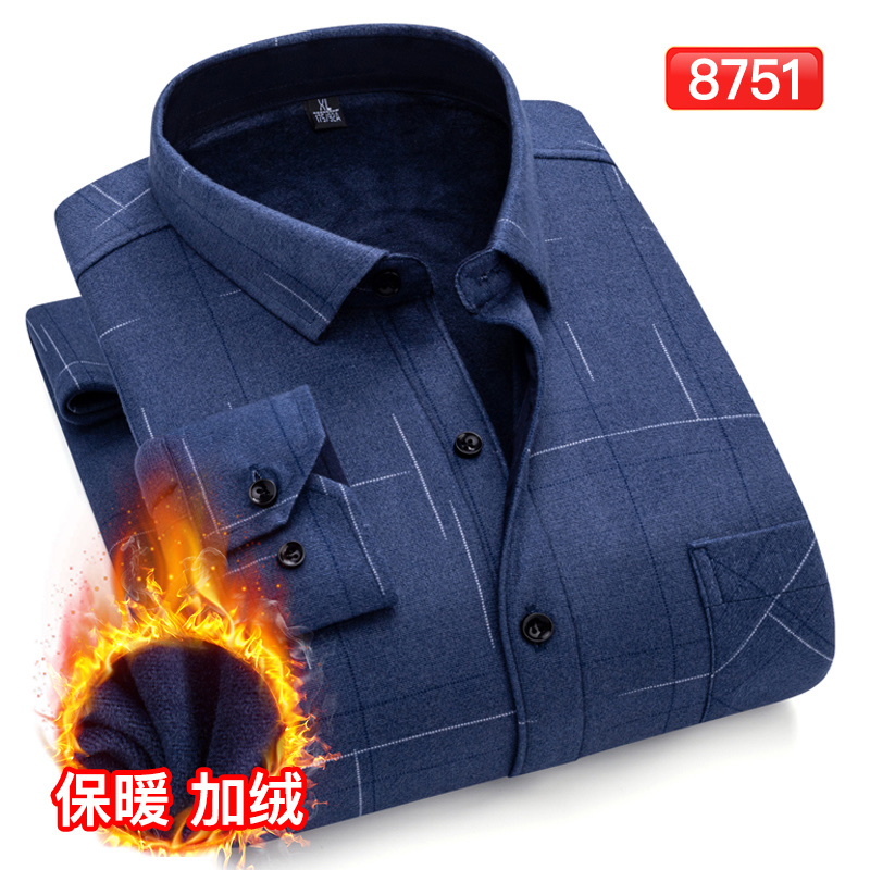 Fleece and thickened men's winter checked warm shirt jacket, men's long-sleeved casual shirt Application Scenario