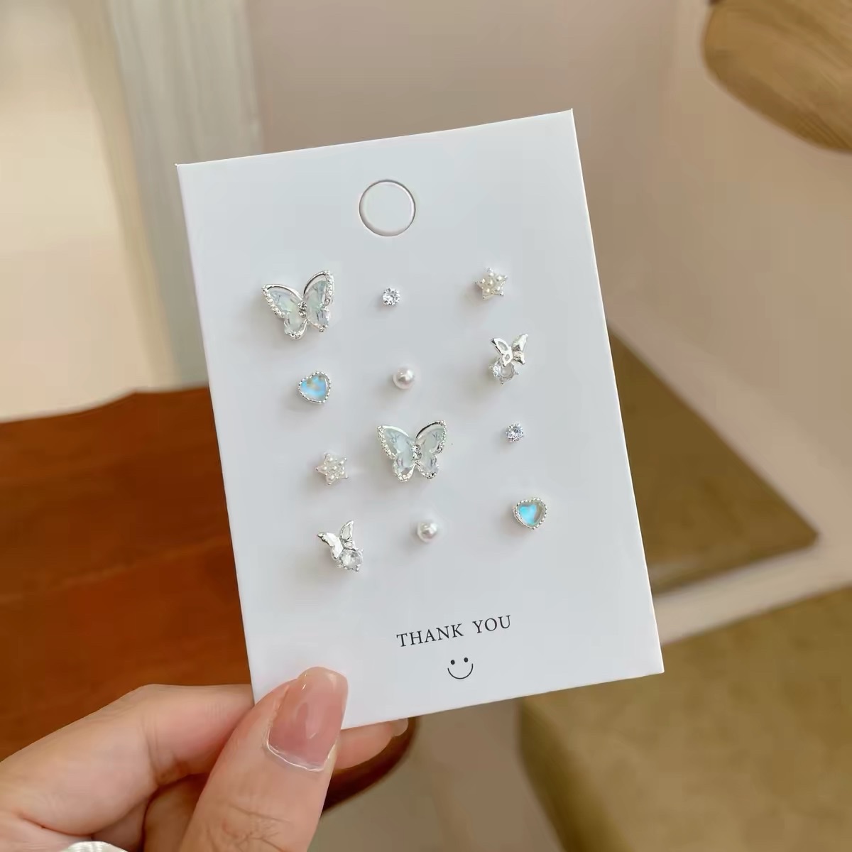 2026爆款日韩S925纯银针养耳洞耳钉气质女珍珠爱心耳环耳饰套装