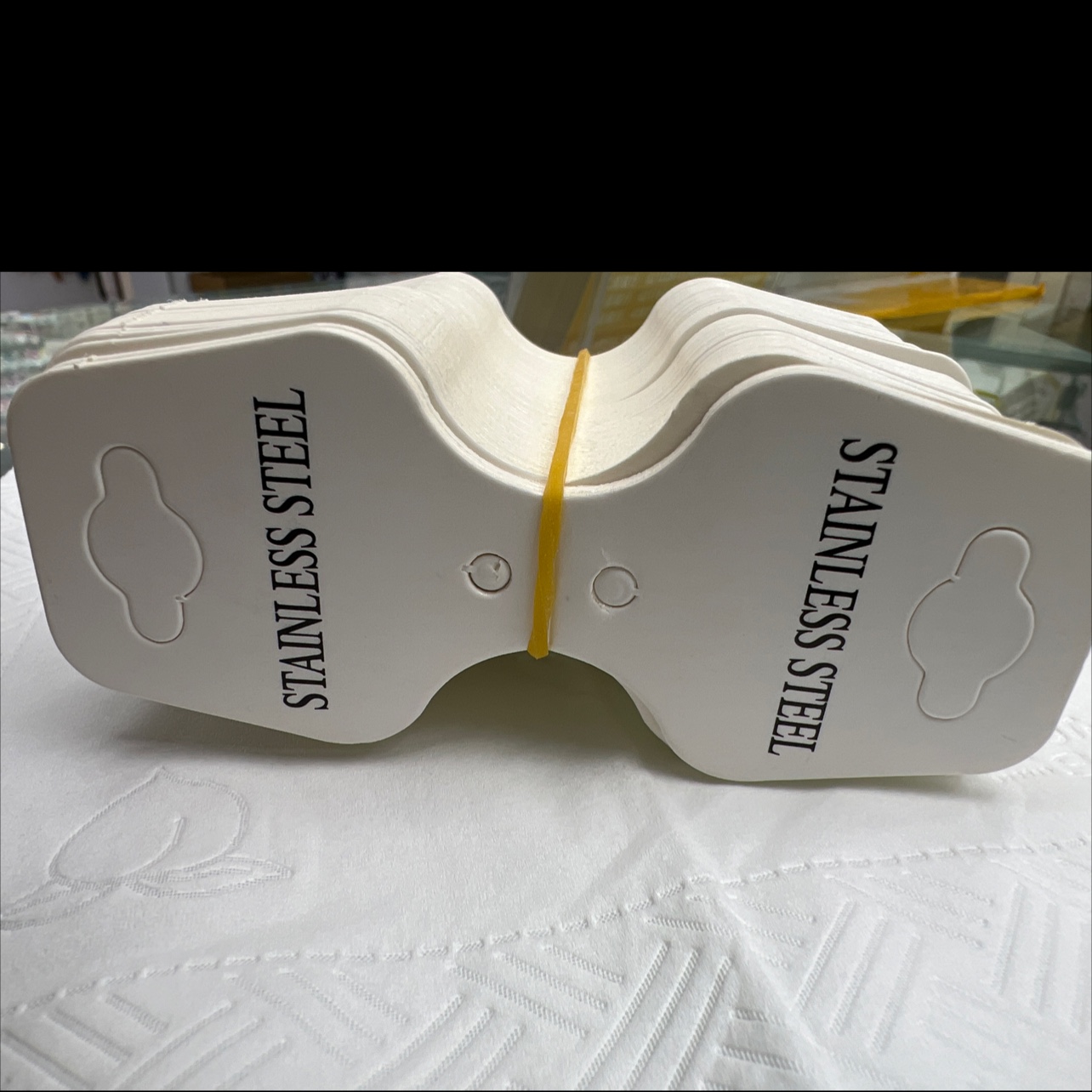 项链折叠卡片,白，流行饰品字样