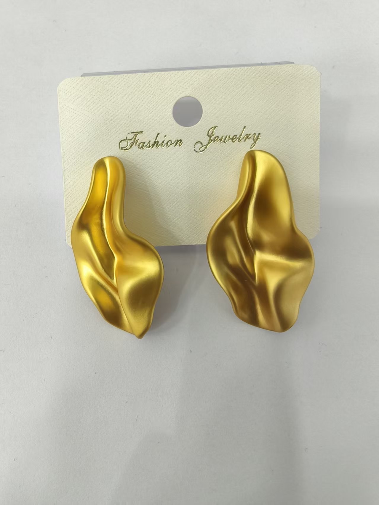 「轻奢几何系列」哑光金质感耳环套装——不规则水滴/扭结/C型珠圈/层叠设计，百搭通勤#耳钉#饰品#四爪耳钉#ccb详情图9