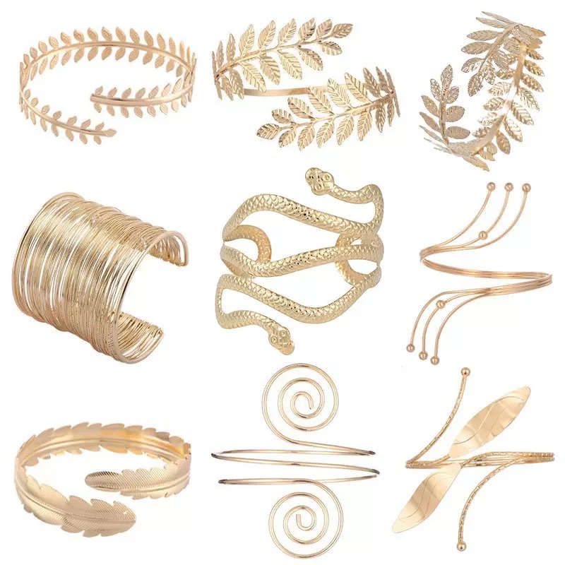 跨境不锈钢手镯轻奢高级感简约缠绕不规则手环18K金开口臂环臂镯 