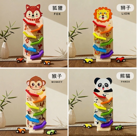 6轨竞速滑翔车 儿童早教专注力训练 多层轨道滚珠车 亲子互动益智玩具详情图4