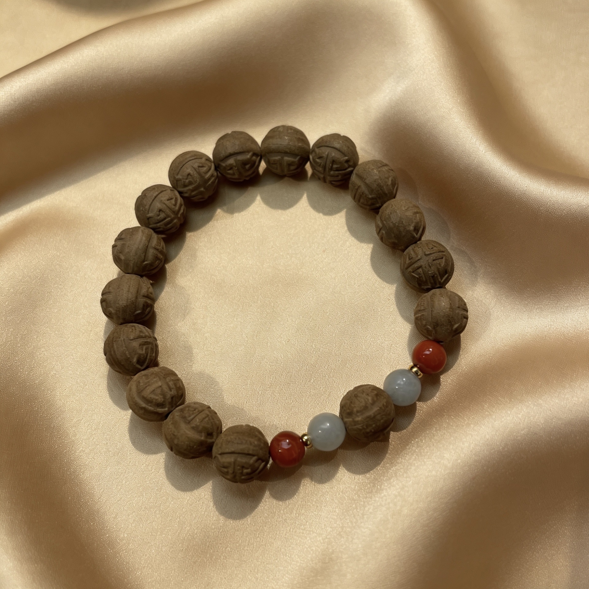 Original design of medicinal fragrance bead bracelet, pure handcrafted jewelry accessory, DIY jewelry detail image 3