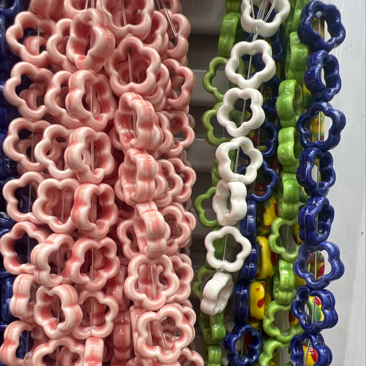 厂家直销陶瓷手工饰品配件手工diy网红小花花