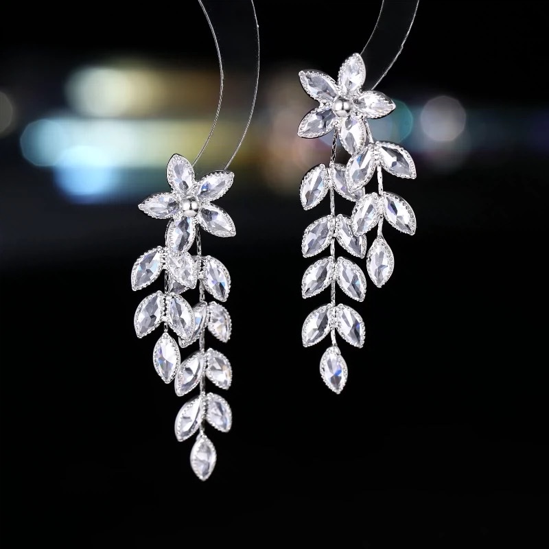 时尚锆石流苏耳环 经典百搭小众设计详情图3