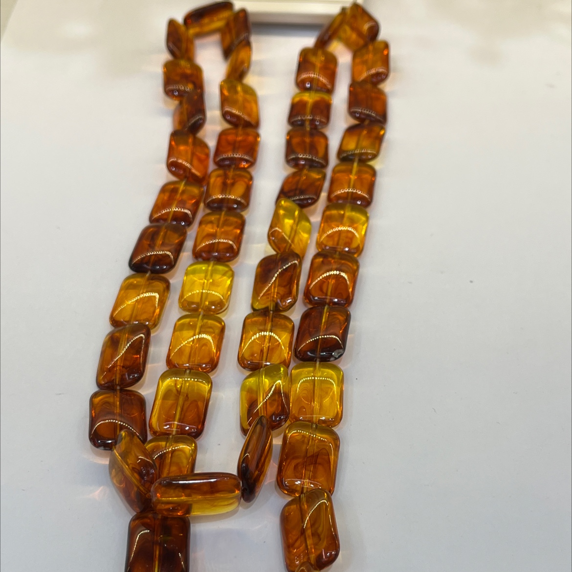 琥珀亚克力双条项链产品图