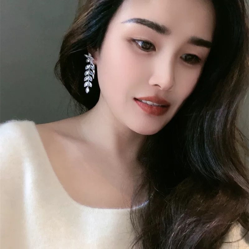 时尚锆石流苏耳环 经典百搭小众设计详情图6