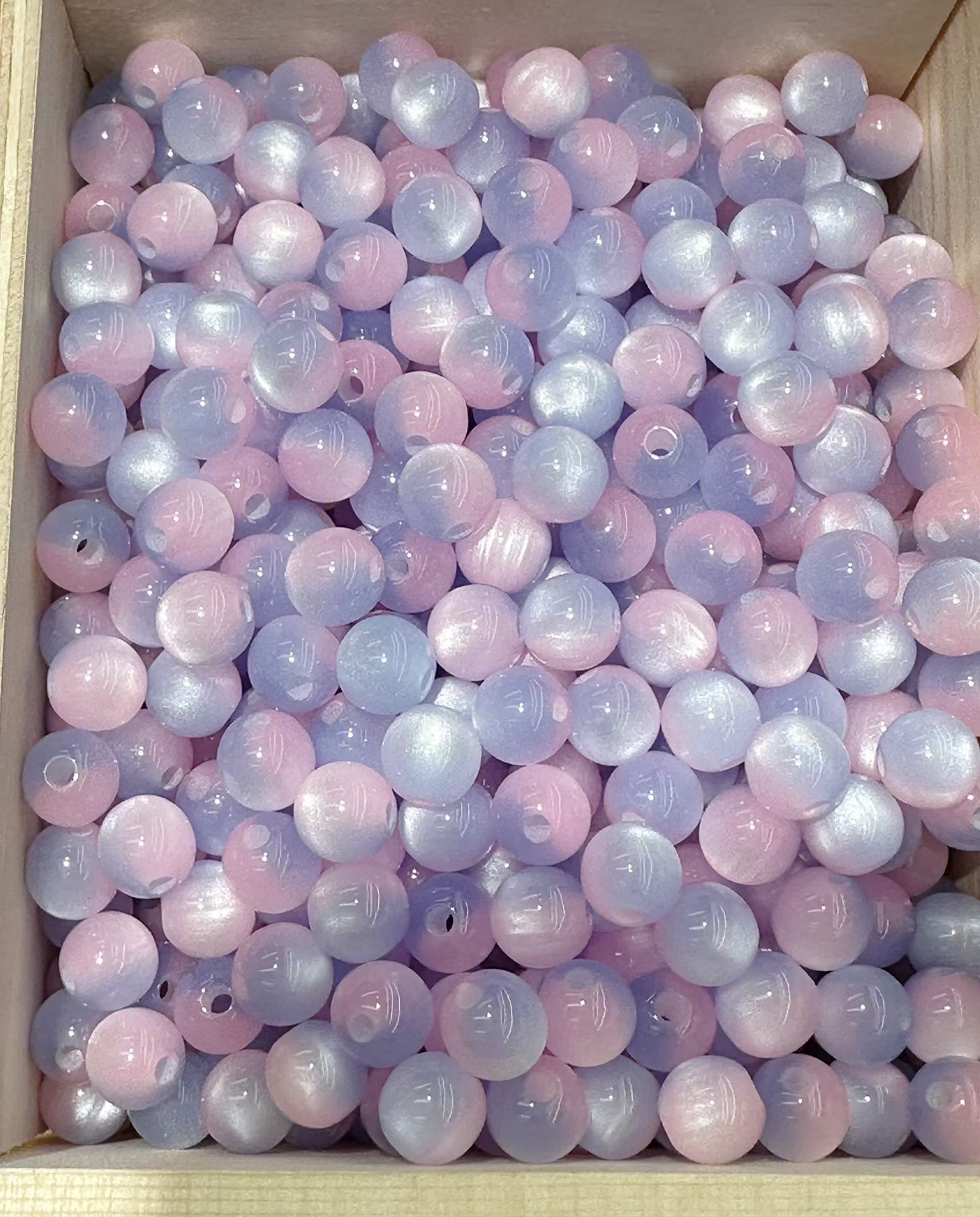 手机链/树脂珠新款全8-16mm树脂圆珠散珠梦幻海流珠圆珠串珠手工DIY配件配饰白底实物图