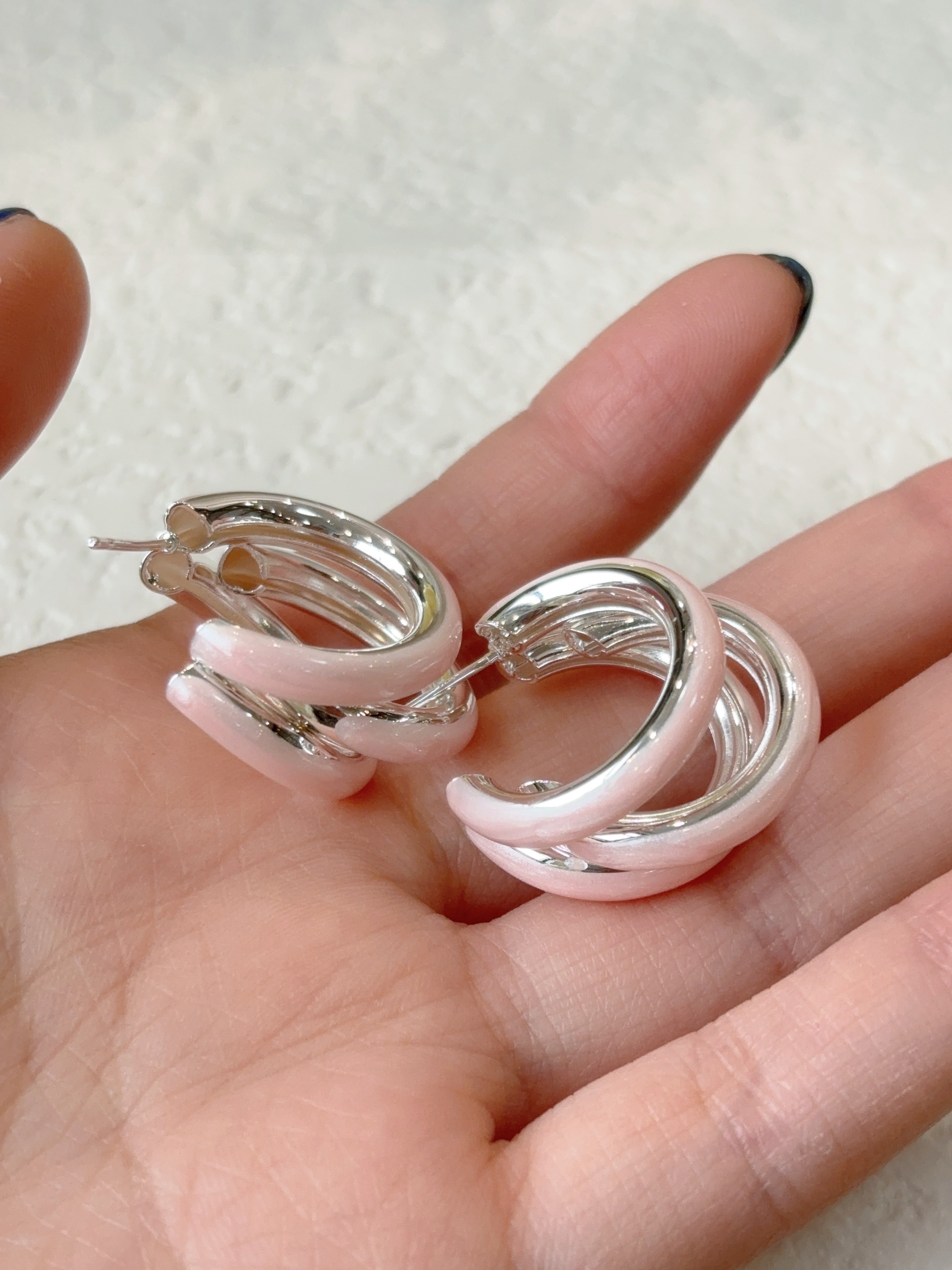 ccb四爪耳钉饰品打耳洞专用女款简约时尚小众设计产品图