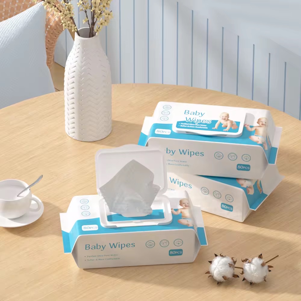 80pcs 婴儿湿巾，80 Gentle Skin-Friendly Baby Wipes