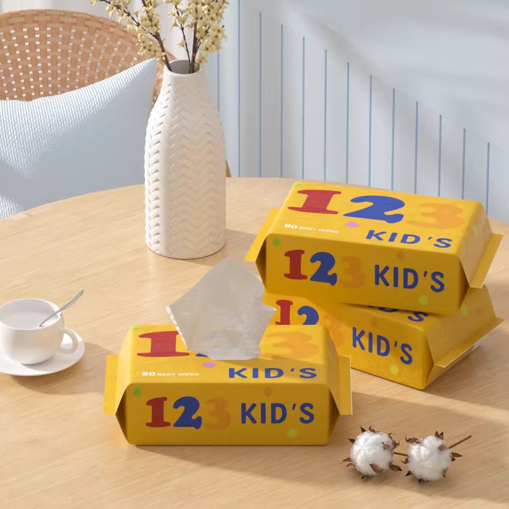50 片黄色婴儿湿巾，可定制尺寸婴儿湿纸巾湿纸巾