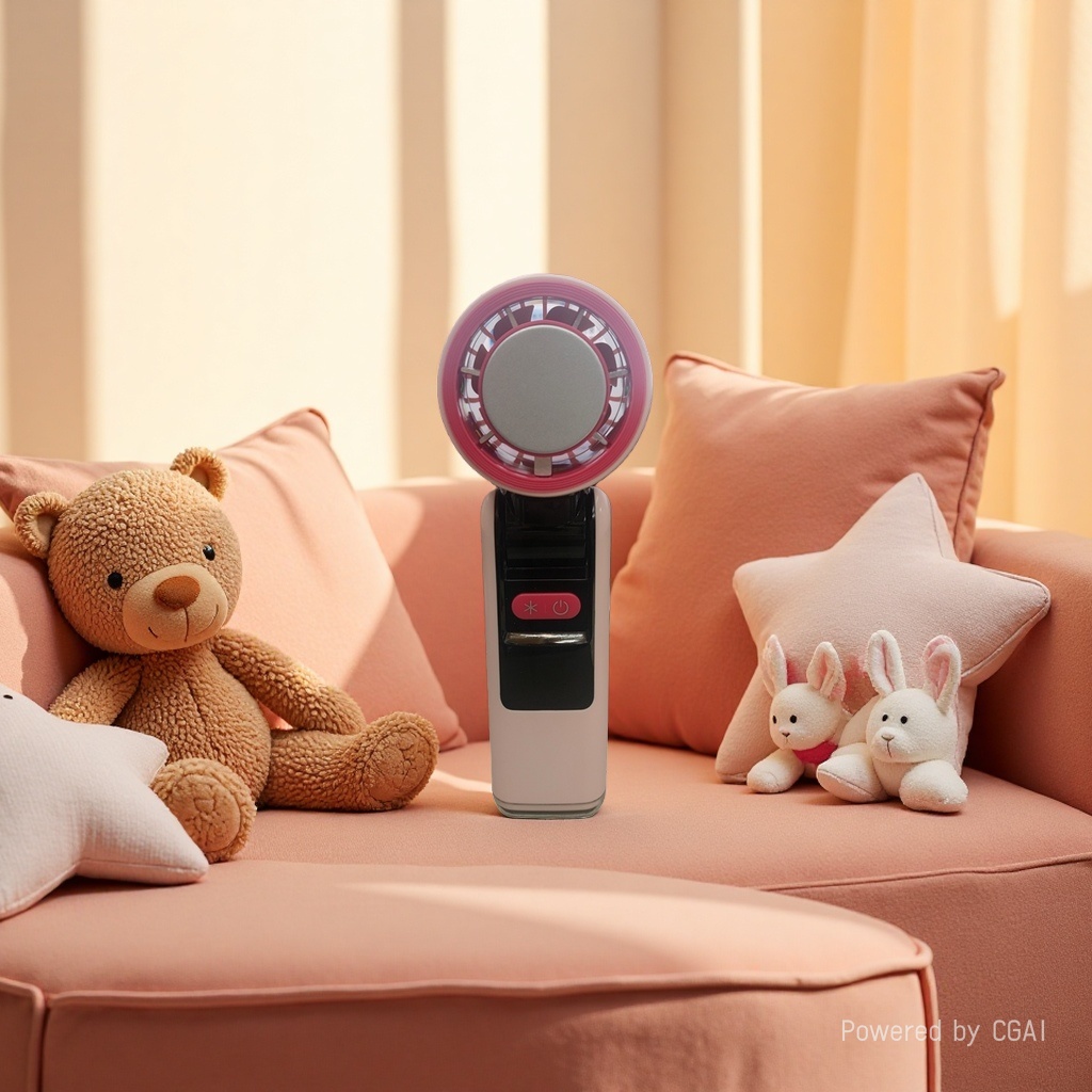 In stock: USB semiconductor cold air ice pack, high-speed handheld fan, silent small wind cannon, digital display neck hanging small fan pic 2